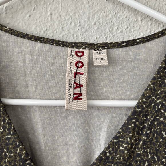 Anthropologie Dolan Olive Green Short Sleeve Ruffle Blouse Top Size Petite Small - Picture 8 of 10